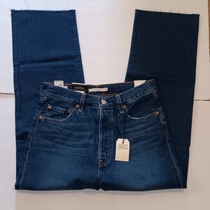 Levis Premium Ribcage High Rise Straight Ankle Jeans 29w X 27l NEW WITH TAGS